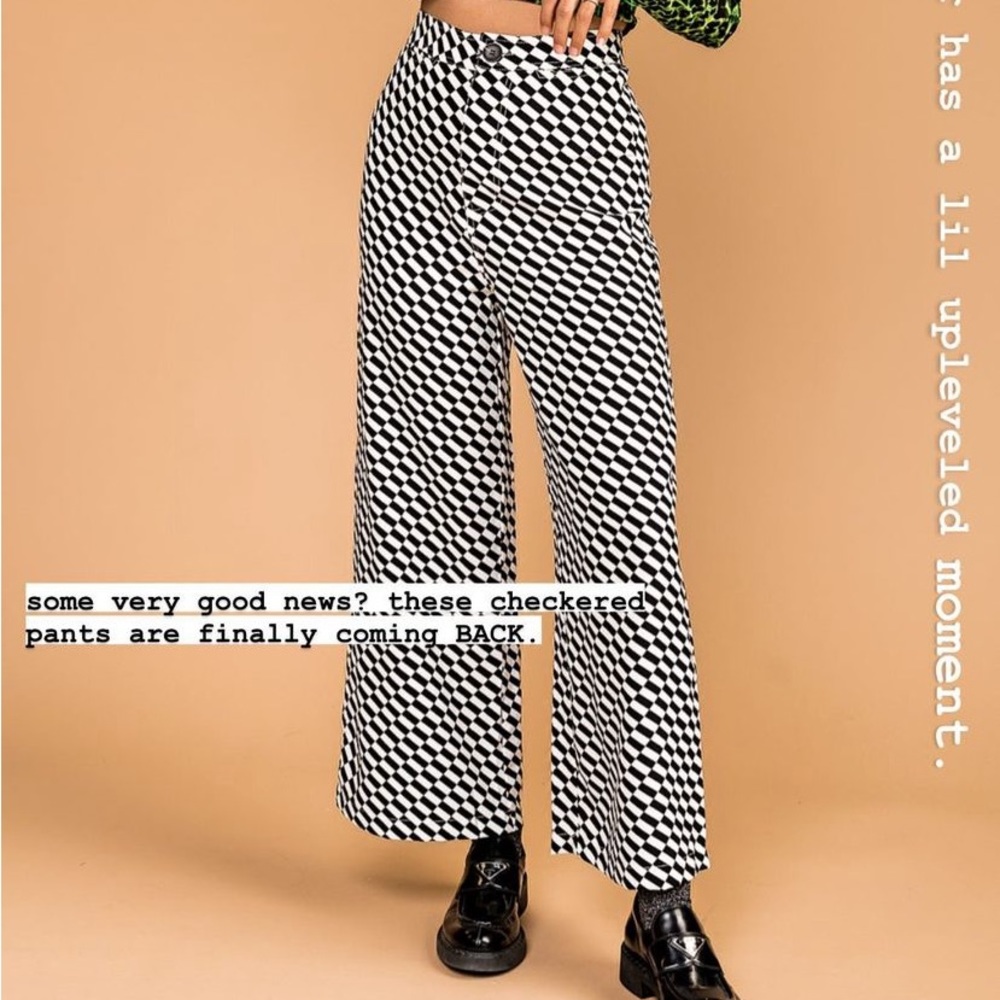 Dressed in LALA Checkered Wide-leg Pants